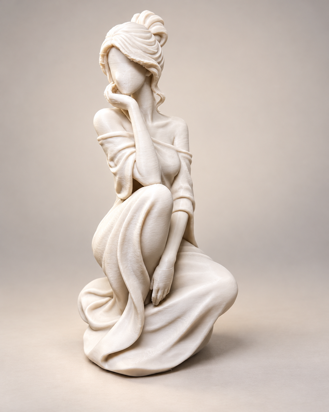 Statuetă Decorativă 3D „Femeia Visătoare” – Eleganță și Delicatețe - imagine galerie