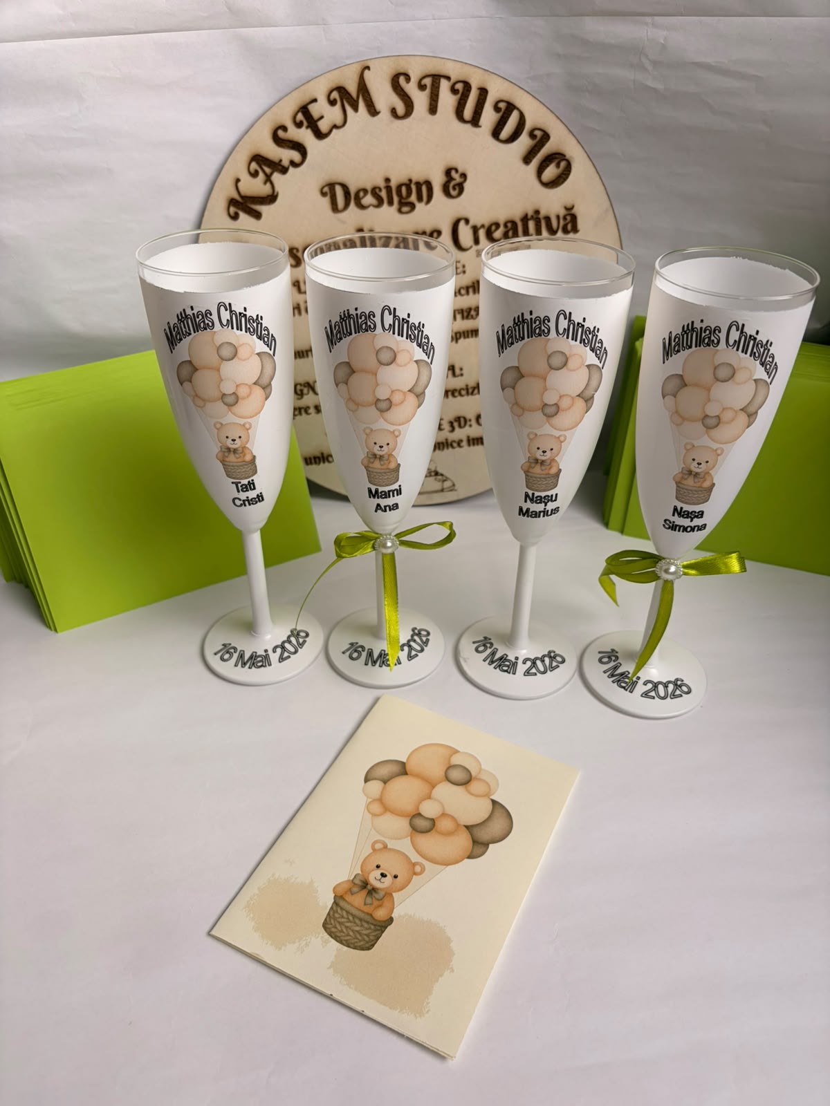 Set Pahare Personalizate Botez – Părinți și Nași