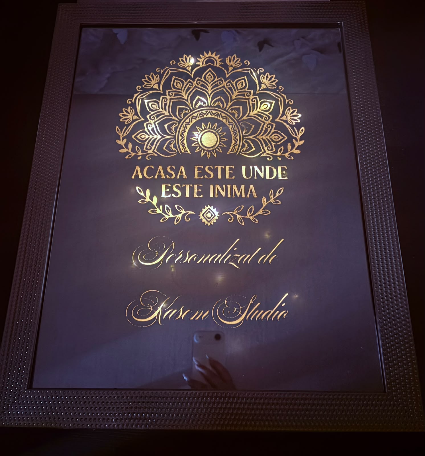 Oglindă decorativă personalizată cu mesaj (70x50 cm) - imagine galerie