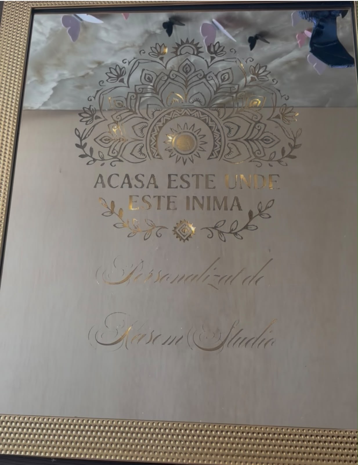 Oglindă decorativă personalizată cu mesaj (70x50 cm) - imagine galerie
