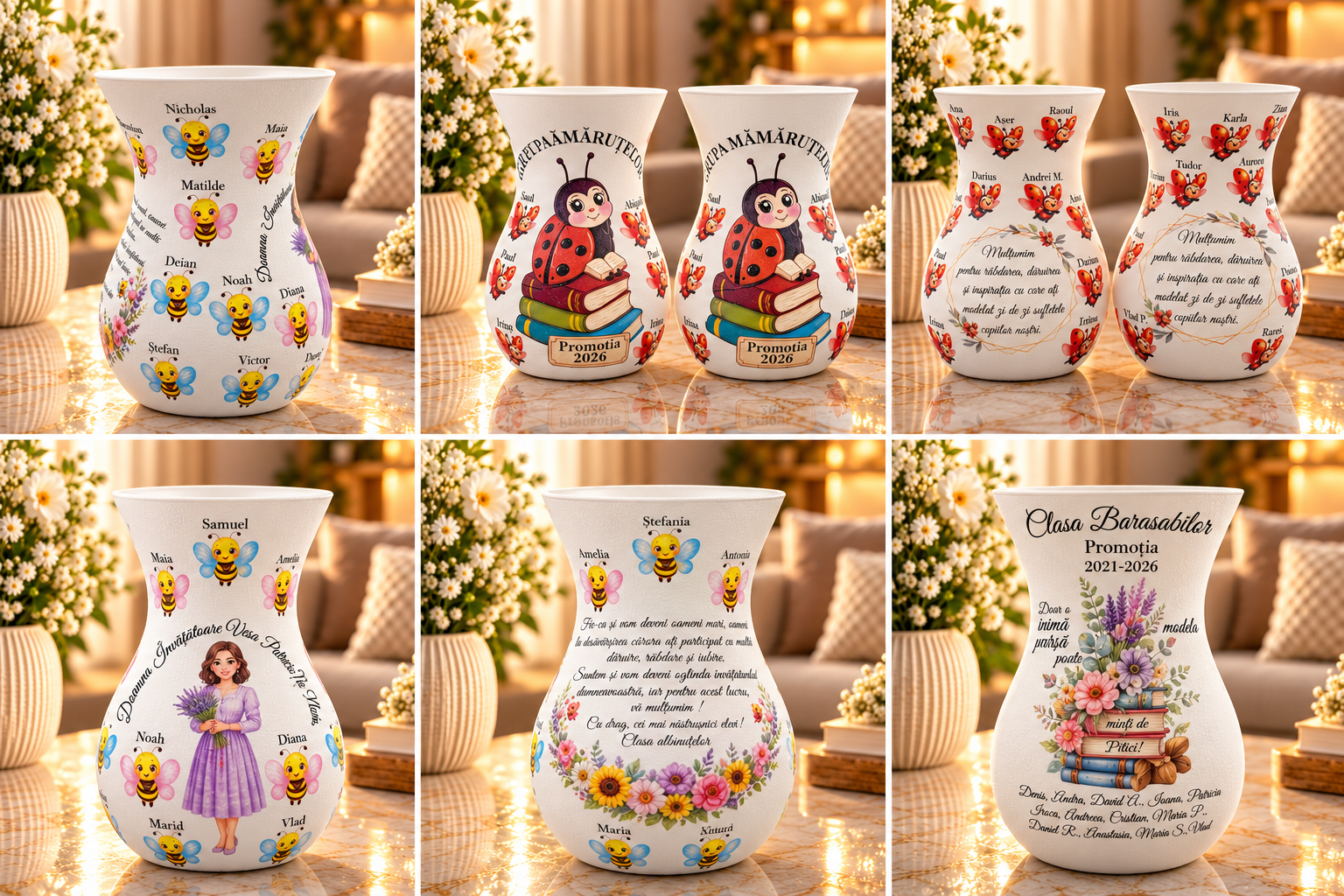 Vază Decorativă cu Poză și Mesaj Personalizat – Cadou Emoționant - imagine galerie
