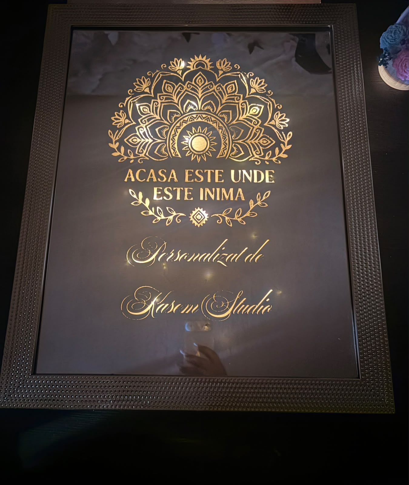 Oglindă decorativă personalizată cu mesaj (70x50 cm) - imagine galerie