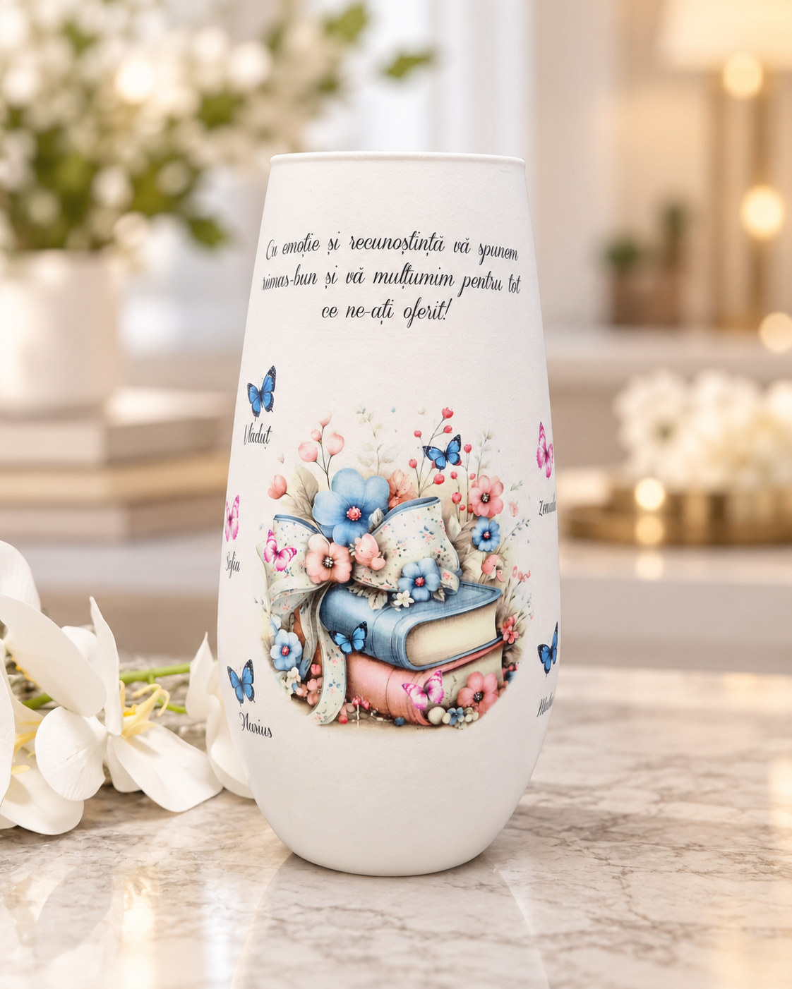 Vază Personalizată cu Mesaj, Fotografie sau Tematică – Cadou Unicat - imagine galerie