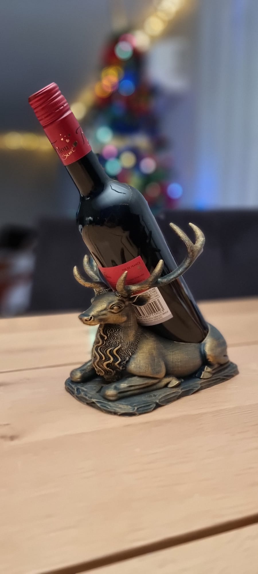 Suport decorativ pentru sticlă de vin – Cerb - imagine galerie