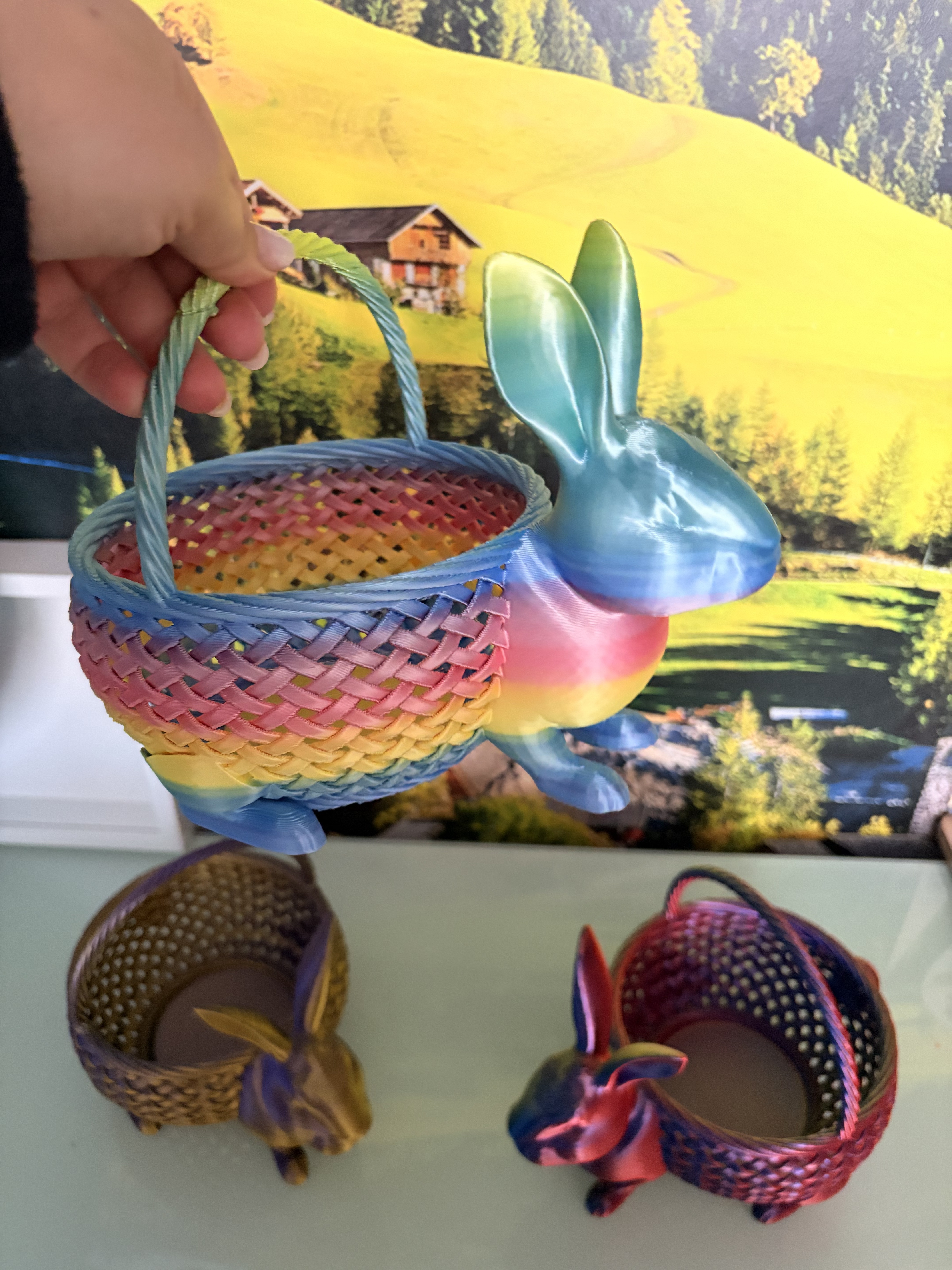 Coșuleț 3D Decorativ în Formă de Iepuraș – Accesorii Paște / Cadouri - imagine galerie