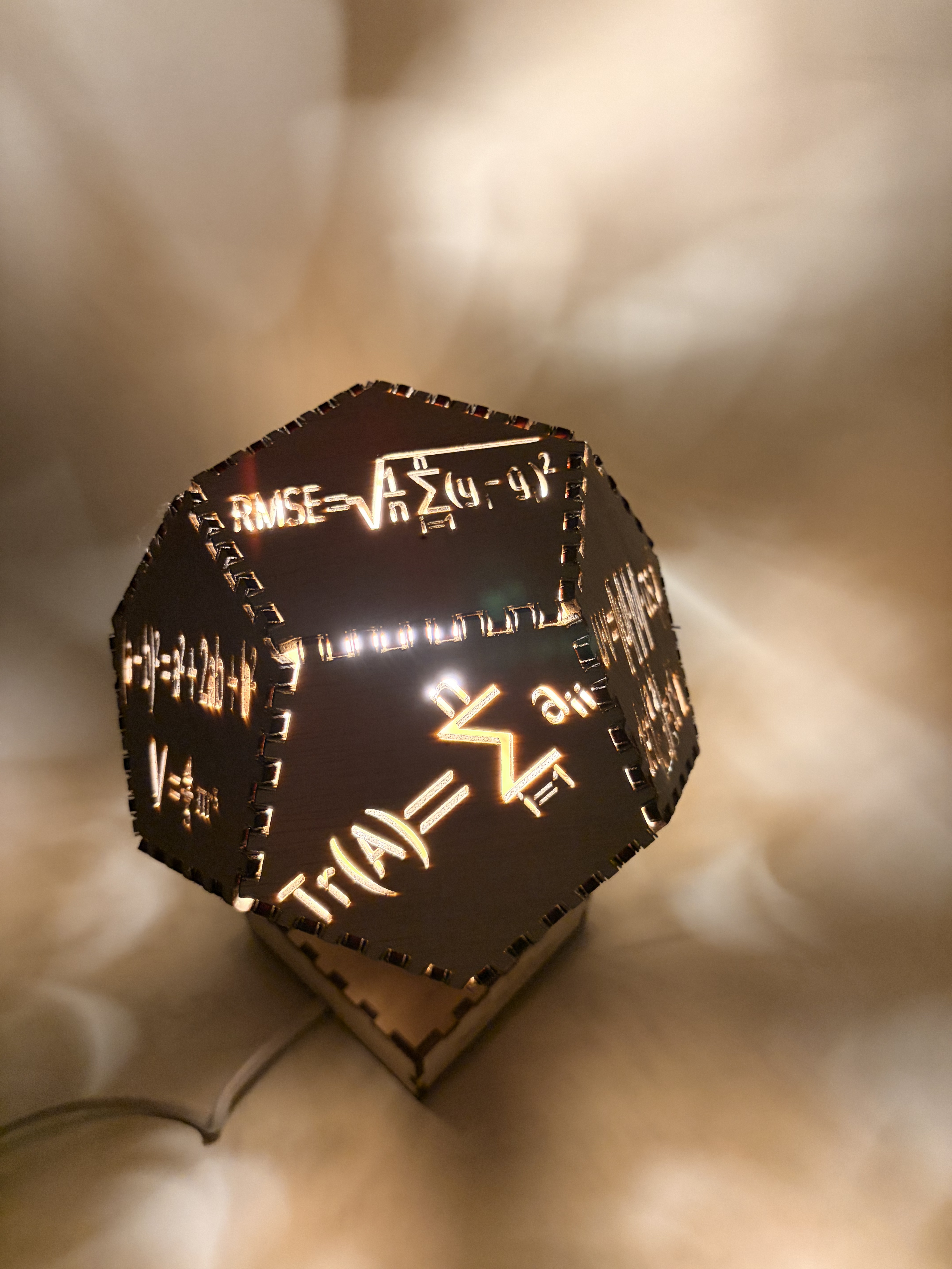 Lampă decorativă matematică 3D – Formule și ecuații - imagine galerie