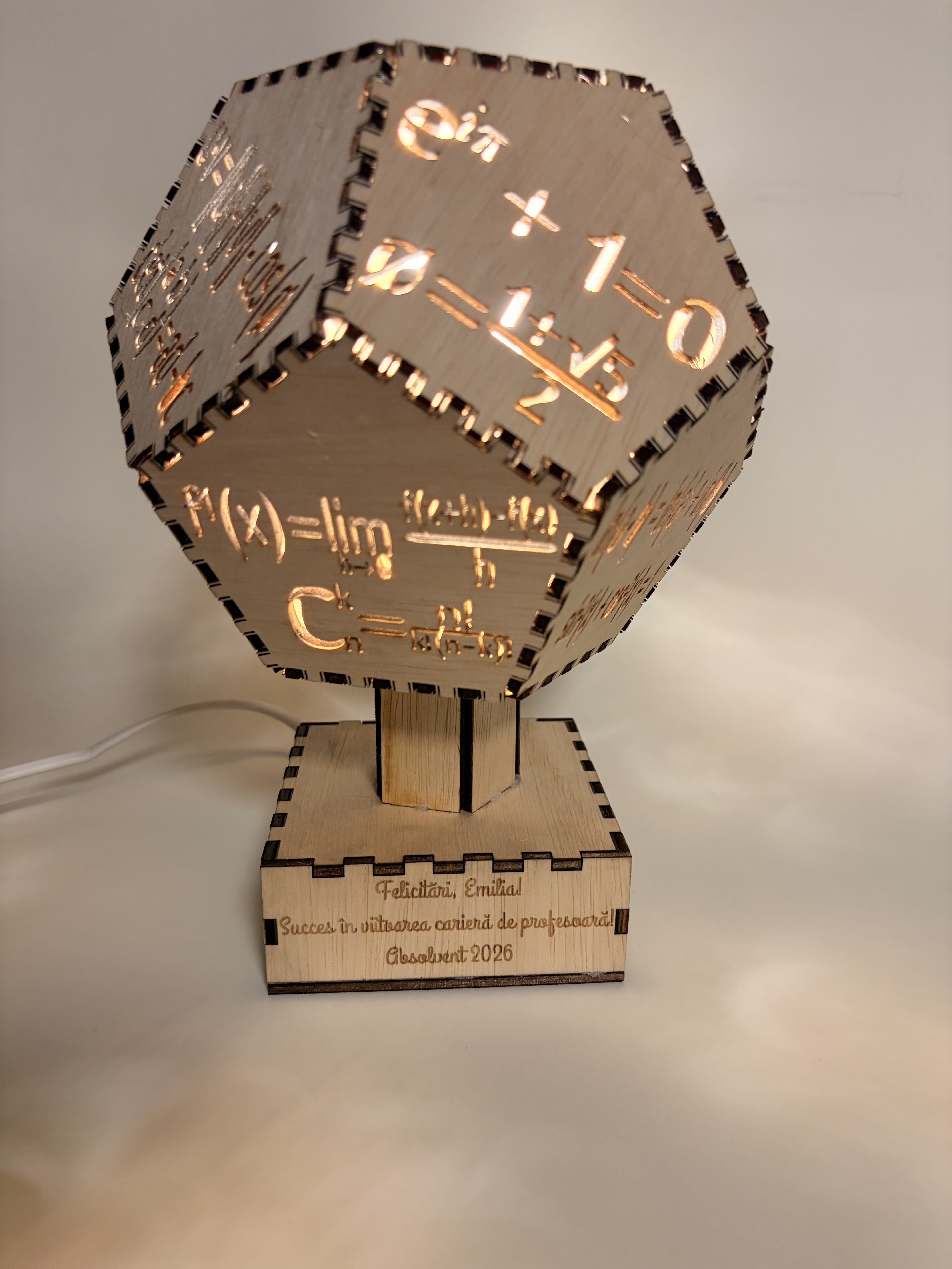 Lampă decorativă matematică 3D – Formule și ecuații - imagine galerie