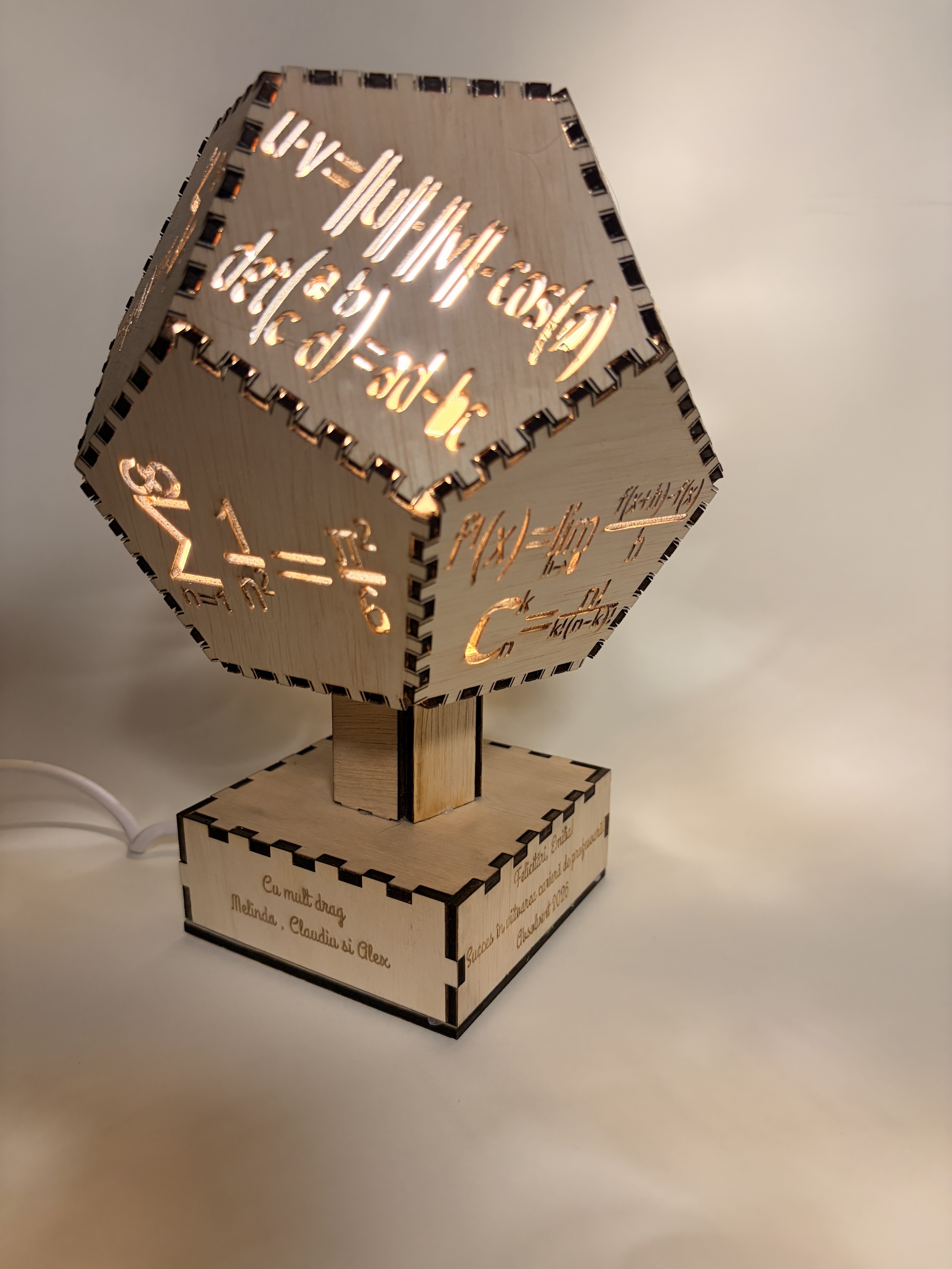 Lampă decorativă matematică 3D – Formule și ecuații - imagine galerie