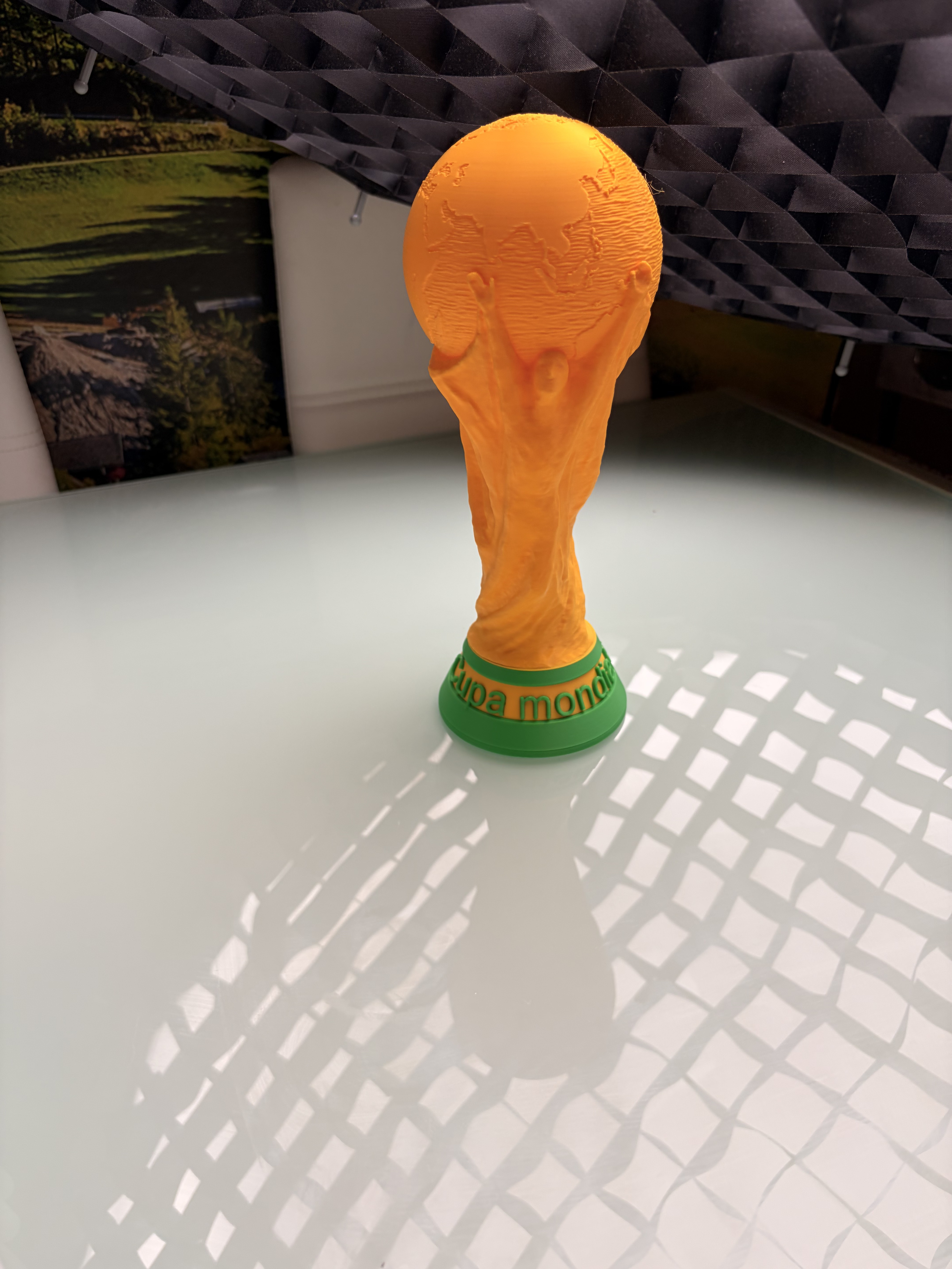 Trofeu 3D „Cupa Mondială” – Piesă de colecție, cadou inspirat sau decorațiune tematică - imagine galerie
