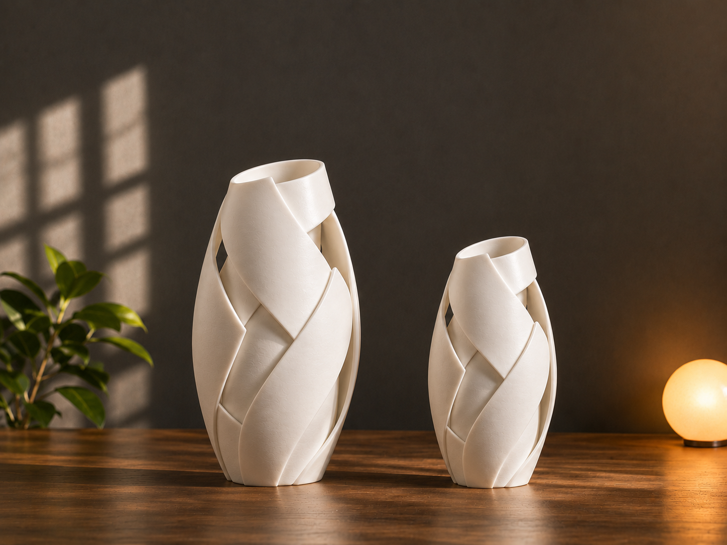 Vază decorativă 3D cu design împletit - imagine galerie