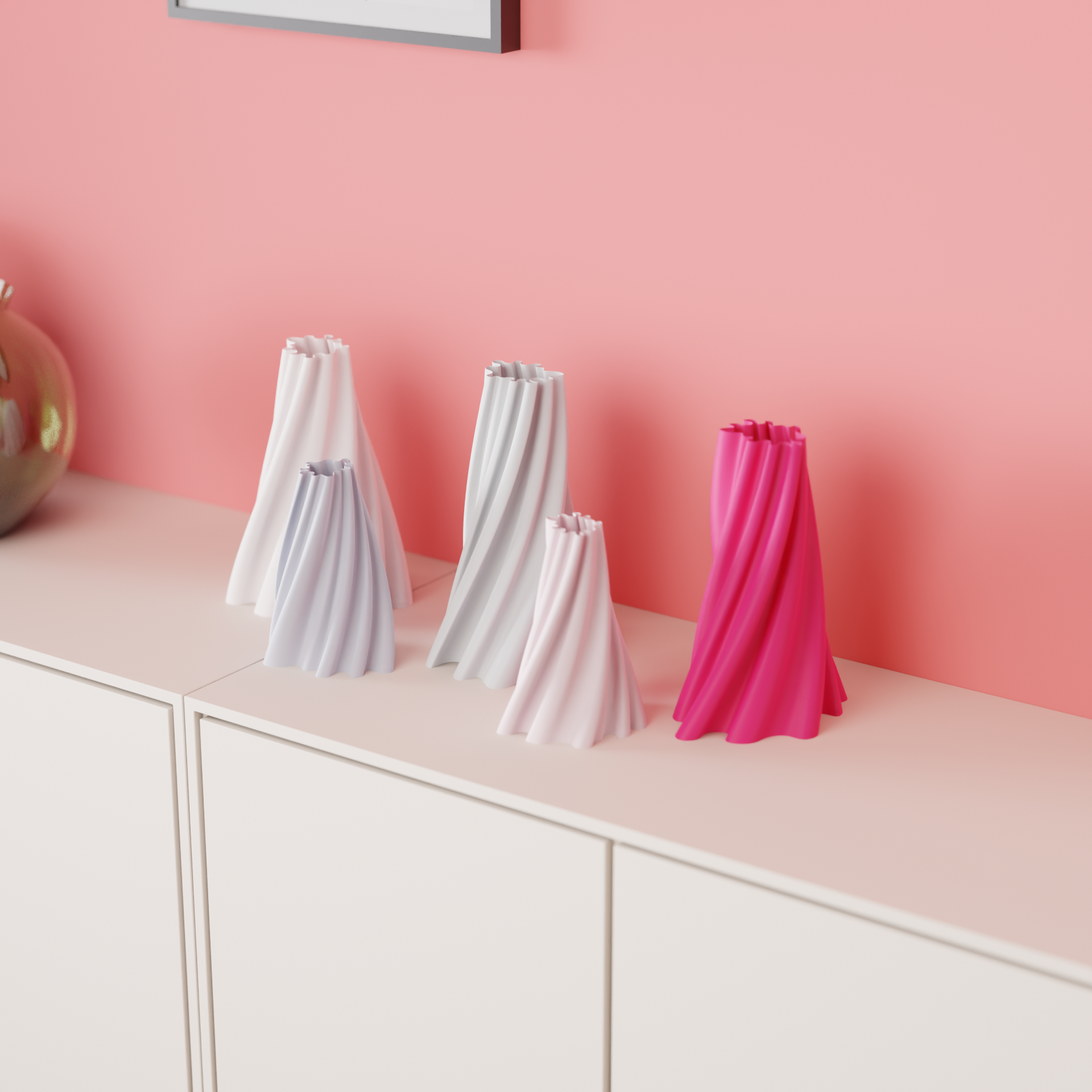 Vază decorativă 3D cu design torsionat minimalist - imagine galerie