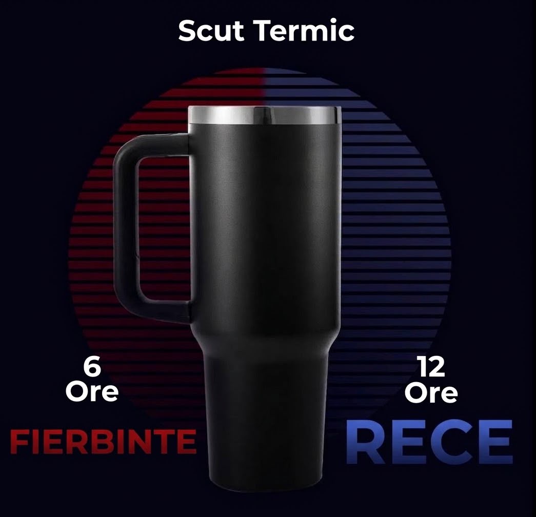 Cană termică / Termos personalizat cu mâner – Diverse culori și modele - imagine galerie