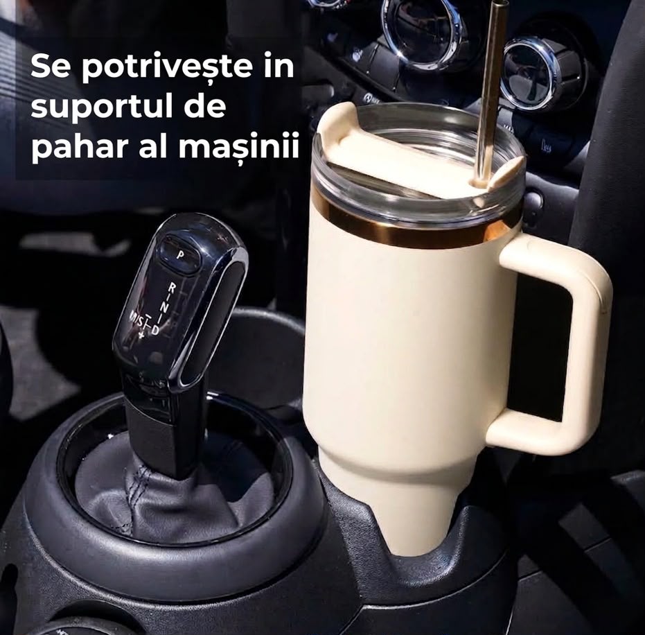 Cană termică / Termos personalizat cu mâner – Diverse culori și modele - imagine galerie