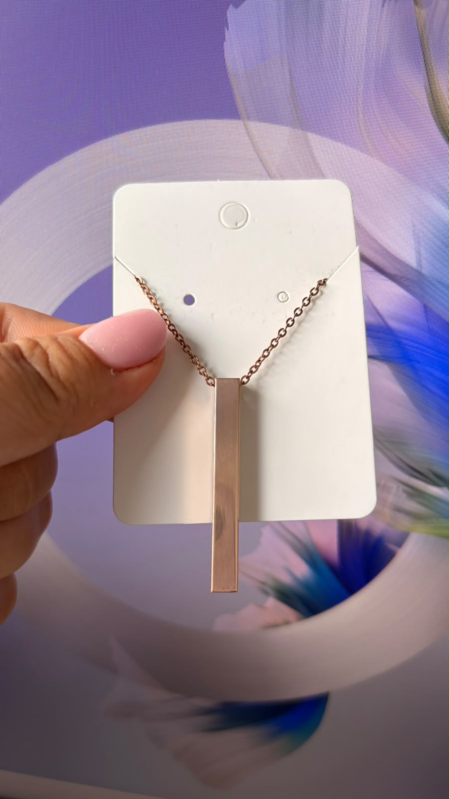 Colier personalizat tip bară din oțel - imagine galerie