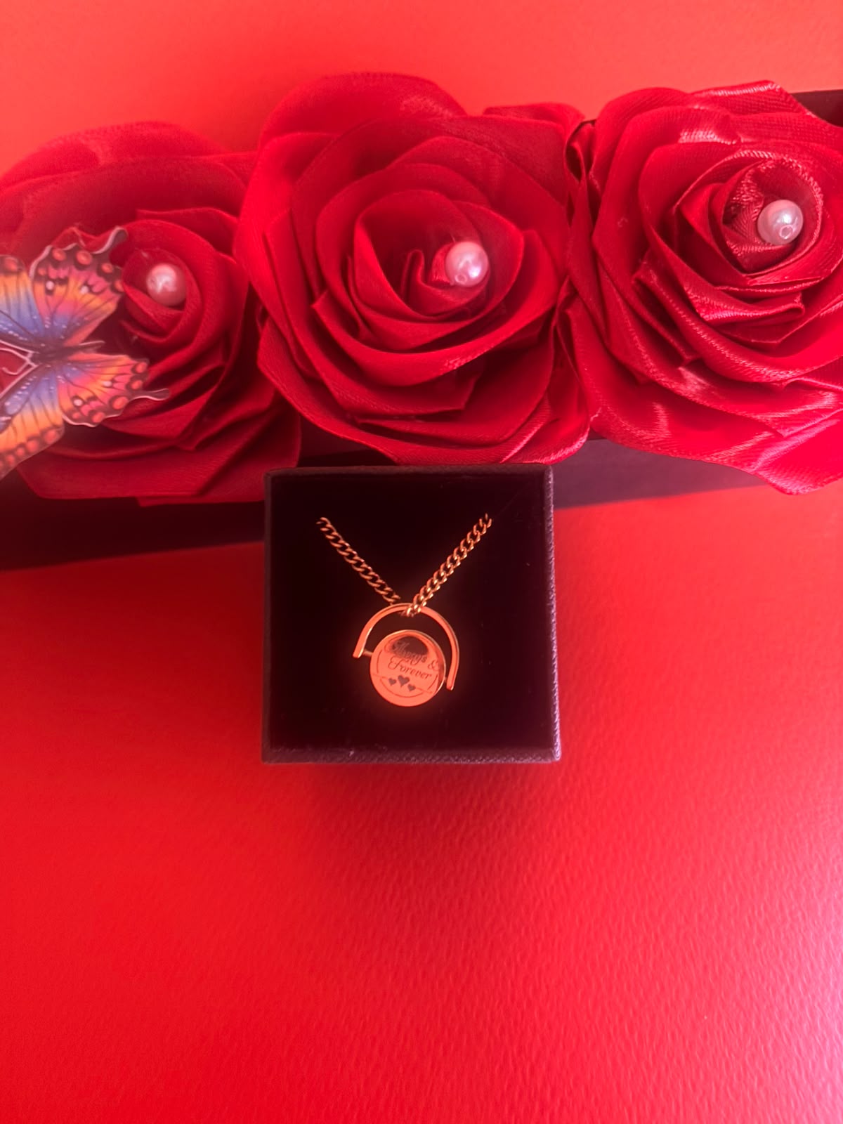 Colier personalizat din oțel inoxidabil cu disc rotativ – Always & Forever - imagine galerie