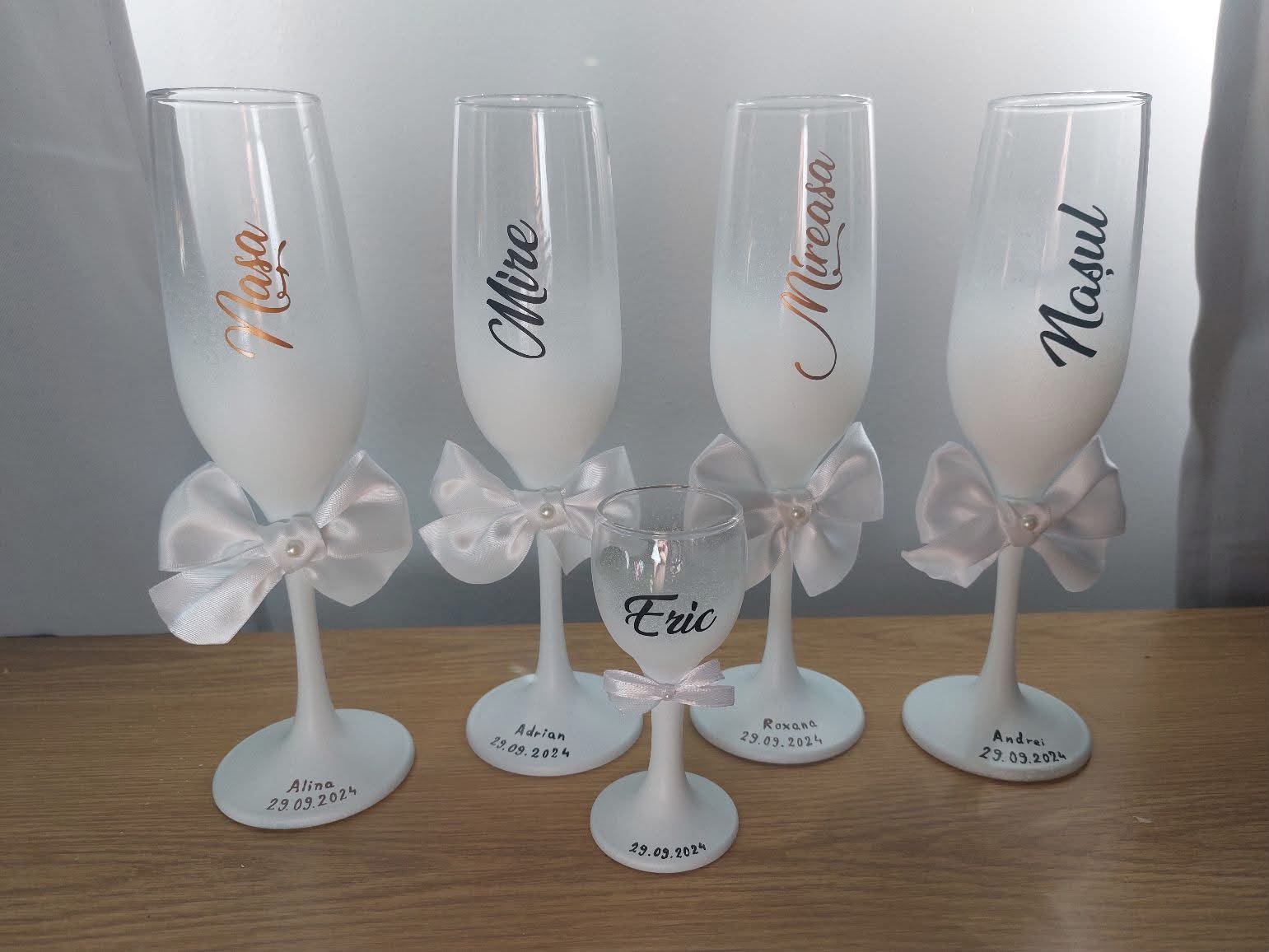 Set Pahare Personalizate Nuntă – Miri și Nași - imagine galerie