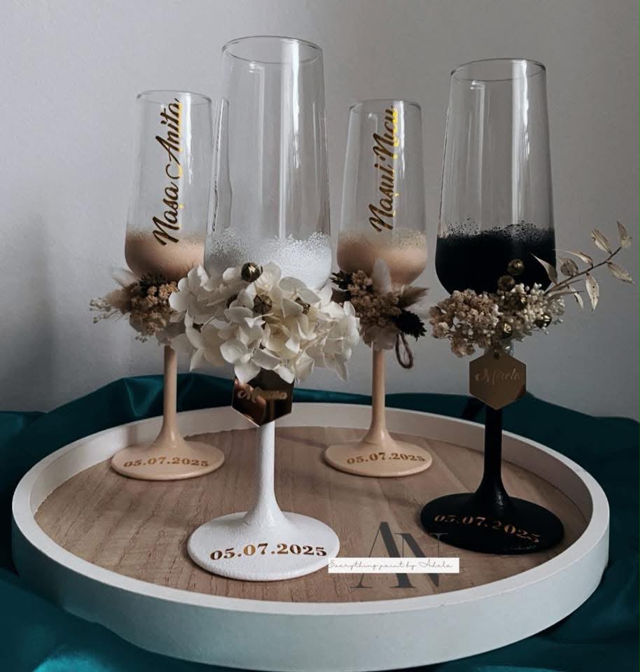 Set Pahare Personalizate Nuntă – Miri și Nași - imagine galerie