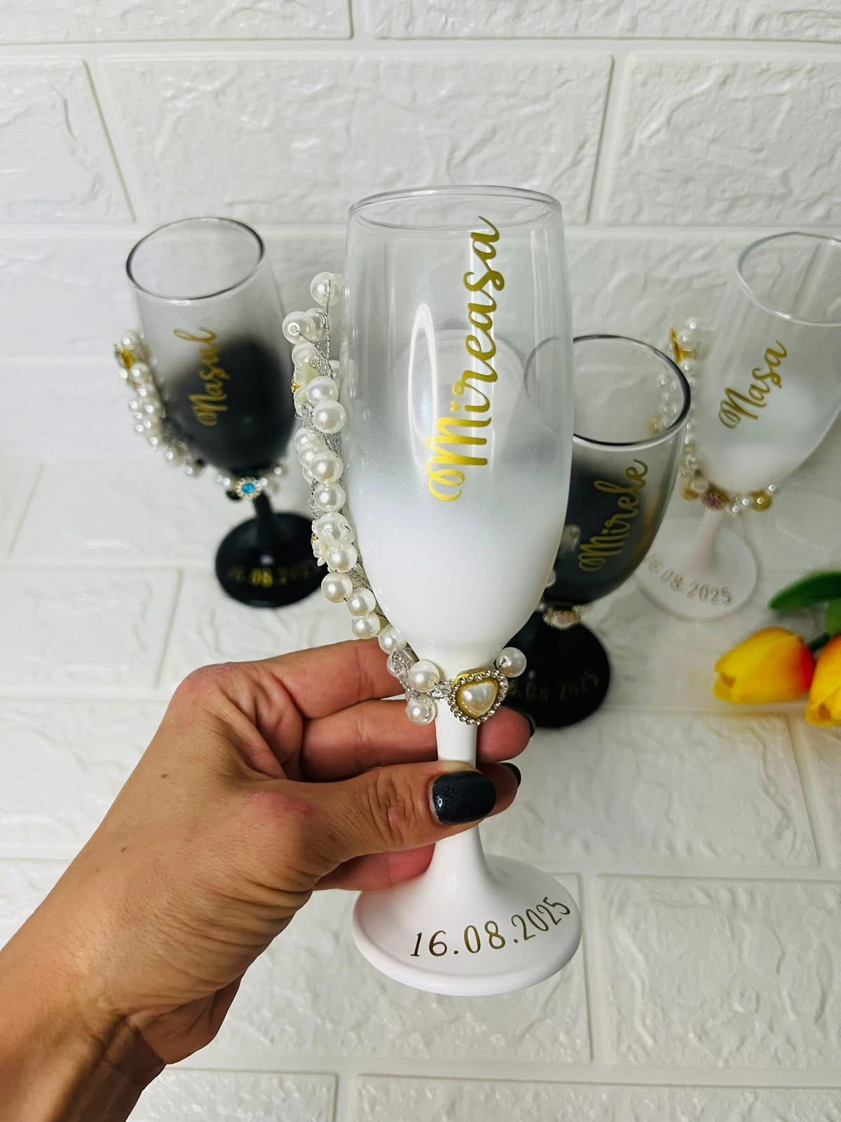 Set Pahare Personalizate Nuntă – Miri și Nași - imagine galerie