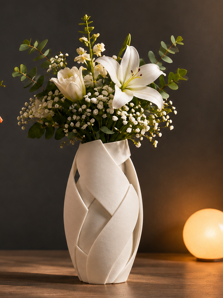 Vază decorativă 3D cu design împletit