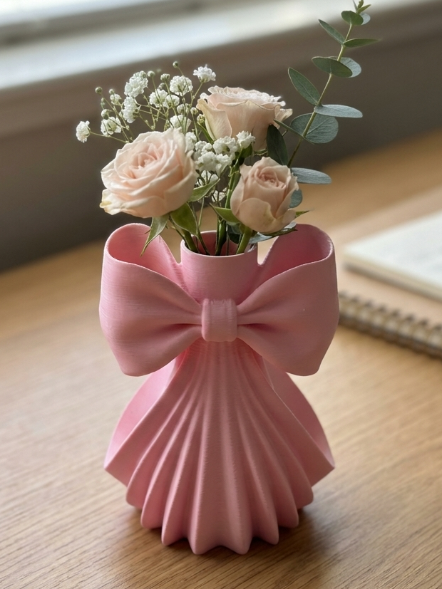 Vază decorativă 3D cu fundă și suport floral